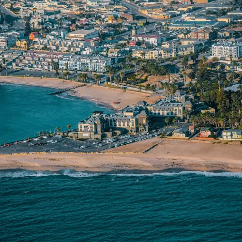 Aerial view of the town of Swakopmund