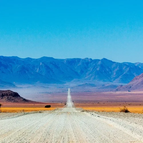 Gravel road in Namibia, Panorama
